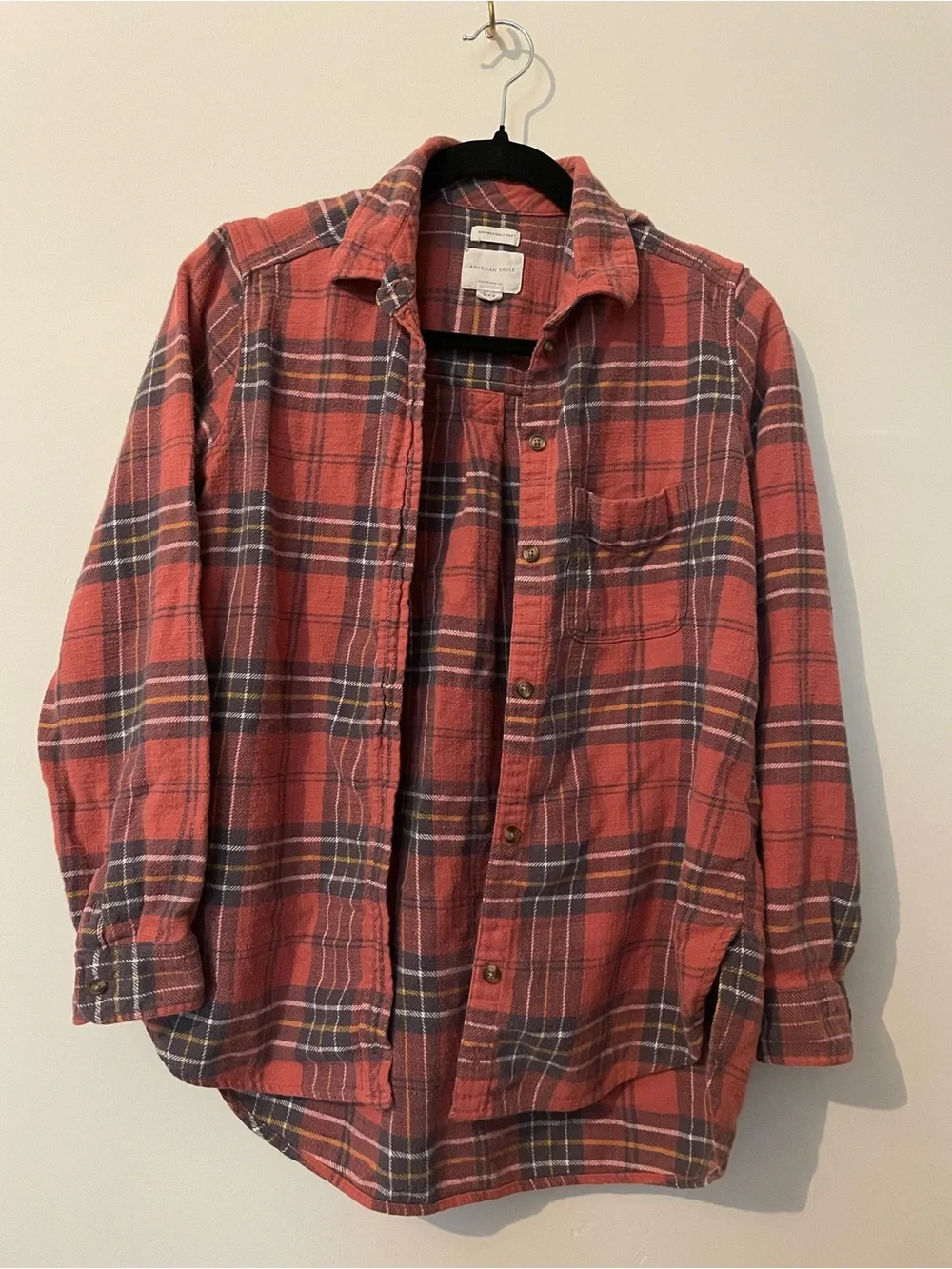Burnt orange Plaid Button-Up Shirt - Picture 1 of 2